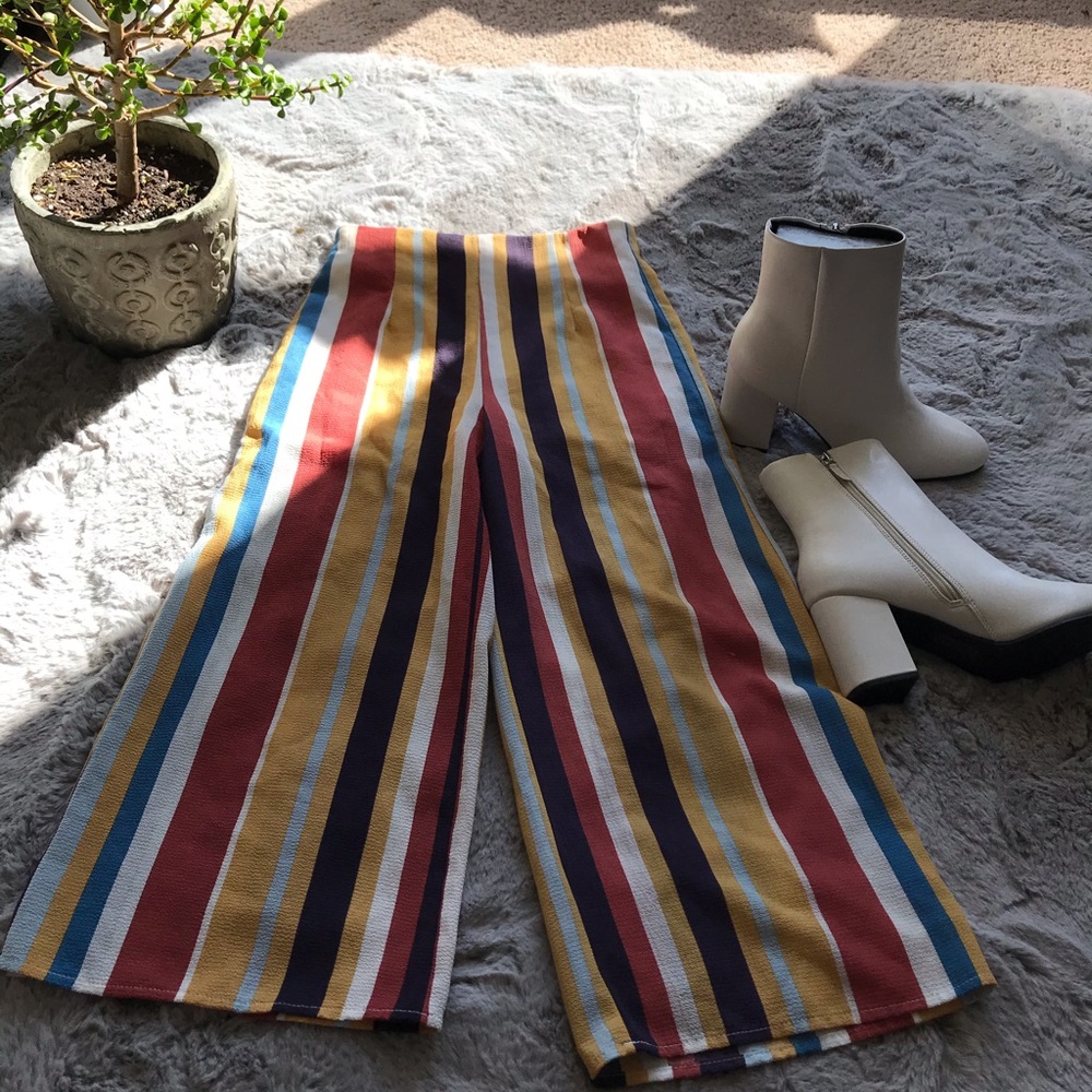 Oh boy multi color wide leg trousers